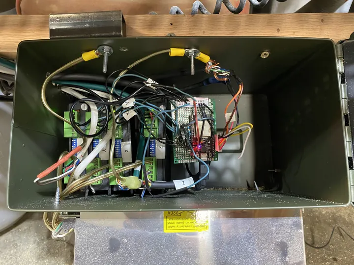 Wiring inside the control box